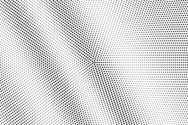 Siyah ve beyaz yarım ton vektör dokusu. Çapraz nokta gradyanı. Yuvarlak nokta çalışması yüzeyi. Kaliteli efekt deseninde mürekkep noktaları var. Tek renkli yarım tonlu arka plan. Deforme olmuş retro tasarım