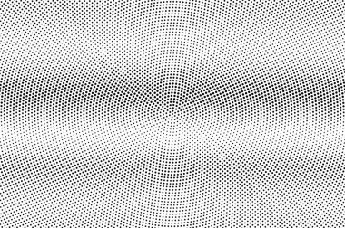 Siyah ve beyaz yarım ton vektör dokusu. Yatay noktalı gradyan. Vintage etkisi için dairesel nokta çalışması yüzeyi. Monokrom yarım ton kaplama. Geçmiş zamanda delinmiş. Mürekkep nokta desen kartı