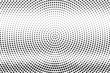 Siyah ve beyaz yarım ton vektör dokusu. Grunge noktalı gradyan. Vintage etkisi için dairesel nokta çalışması yüzeyi. Monokrom yarım ton kaplama. Geçmiş zamanda delinmiş. Mürekkep nokta desen kartı