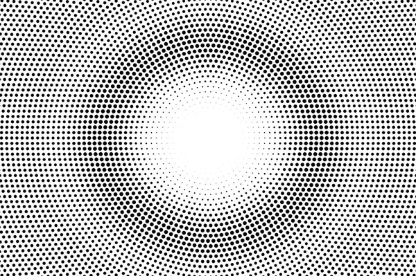 Textura Vectorial Blanco Negro Gradiente Circular Punteado Superficie Punteada Centrada — Vector de stock