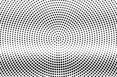 Siyah ve beyaz yarım ton vektör dokusu. Pürüzlü yatay nokta gradyanı. Vintage efekt için büyük boy dotwork yüzeyi. Monokrom yarım ton kaplama. Geçmiş zamanda delinmiş. Mürekkep nokta desen kartı