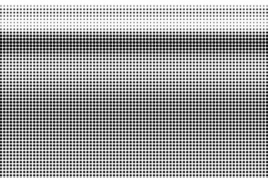 Siyah ve beyaz yarım ton vektör dokusu. Sık görülen noktalı gradyan. Vintage efekt için koyu noktalı çalışma yüzeyi. Monokrom yarım ton kaplama. Geçmiş zamanda delinmiş. Mürekkep nokta desen kartı