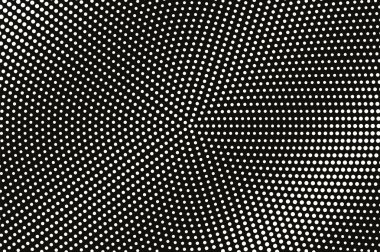 Siyah yarım ton vektör dokusunda beyaz nokta. Çapraz nokta gradyanı. Bağbozumu efekti için radyal nokta çalışması yüzeyi. Monokrom yarım ton kaplama. Geçmiş zamanda delinmiş. Mürekkep nokta desen kartı