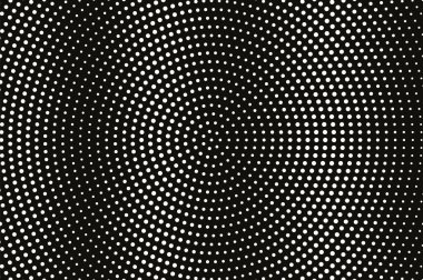 Siyah yarım ton vektör dokusunda beyaz nokta. Çapraz nokta gradyanı. Vintage etkisi için dairesel nokta çalışması yüzeyi. Monokrom yarım ton kaplama. Geçmiş zamanda delinmiş. Mürekkep nokta desen kartı
