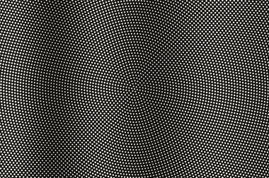 Siyah yarım ton vektör dokusunda beyaz nokta. Dikey noktalı gradyan. Vintage etkisi için merkezli nokta çalışması yüzeyi. Monokrom yarım ton kaplama. Geçmiş zamanda delinmiş. Mürekkep nokta desen kartı