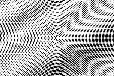 Beyaz yarım ton vektör dokusunda siyah. Çapraz nokta gradyanı. Vintage etkisi için merkezli nokta çalışması yüzeyi. Monokrom yarım ton kaplama. Geçmiş zamanda delinmiş. Mürekkep nokta desen kartı