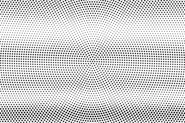 Siyah ve beyaz yarım ton vektör dokusu. Pürüzlü yatay nokta gradyanı. Vintage etkisi için ince bir nokta çalışma yüzeyi. Monokrom yarım ton kaplama. Geçmiş zamanda delinmiş. Mürekkep nokta desen kartı