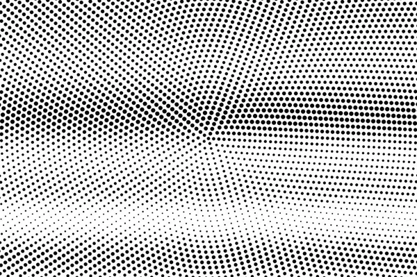 Siyah ve beyaz yarım ton vektör dokusu. Pürüzlü yatay nokta gradyanı. Vintage etkisi için merkezli nokta çalışması yüzeyi. Monokrom yarım ton kaplama. Geçmiş zamanda delinmiş. Mürekkep nokta desen kartı