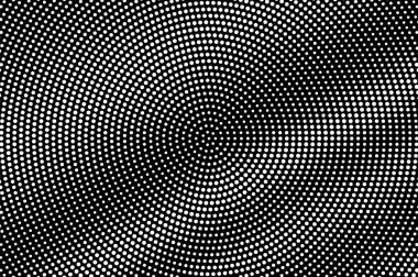 Siyah arka planda beyaz noktalar. Parlak yarım ton vektör dokusu. Vintage etkisi için çapraz nokta gradyanı. Monokrom yarım ton kaplama. Yüzeyde delik var. Pop sanat tarzı nokta desen kartı