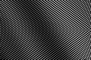 Siyah arka planda beyaz noktalar. Radyal yarım ton vektör dokusu. Klasik efekt için sık kullanılan nokta gradyanı. Monokrom yarım ton kaplama. Yüzeyde delik var. Pop sanat tarzı nokta desen kartı