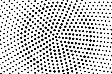 Siyah beyaz yarım ton vektör doku. Delikli yüzey pürüzlü. Büyük boy dotwork degrade vintage etkisi için. Arka plan dijital pop sanat. Tek renkli yarı ton kaplaması. Siyah mürekkep nokta doku kartı