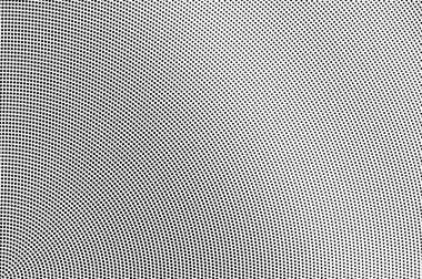 Beyaz yarım ton vektör dokusunda siyah. Sert delinmiş yüzey. Bağbozumu etkisi için soyut nokta gradyanı. Dijital pop sanat geçmişi. Monokrom yarım ton kaplama. Siyah mürekkep nokta desen kartı