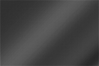 Siyah arka planda beyaz noktalar. Küçük yarım ton vektör dokusu. İnce nokta gradyanı. Klasik efekt için tek renk yarım ton örtüsü. Yüzeyde delik var. Pop sanat tarzı nokta desen kartı