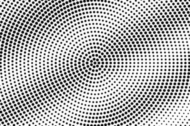 Siyah beyaz yarım ton vektör doku. Grunge delikli yüzey. Büyük boy dotwork gradyan. Arka plan dijital pop sanat. Tek renkli yarı ton kaplaması için vintage etkisi. Siyah mürekkep nokta çizgi film doku