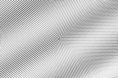 Siyah beyaz yarım ton vektör doku. Grunge delikli yüzey. Soyut dotwork gradyan. Arka plan dijital pop sanat. Tek renkli yarı ton kaplaması için vintage etkisi. Siyah mürekkep nokta çizgi film doku