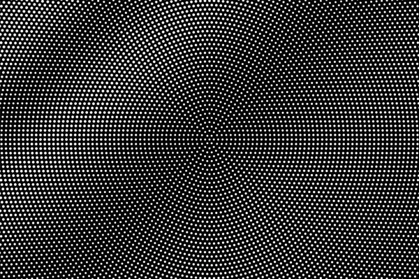 Siyah arka planda beyaz noktalar. Sorunlu yarım ton vektör dokusu. Vintage etkisi için pürüzsüz nokta gradyanı. Monokrom yarım ton kaplama. Yüzeyde delik var. Pop sanat tarzı nokta desen kartı