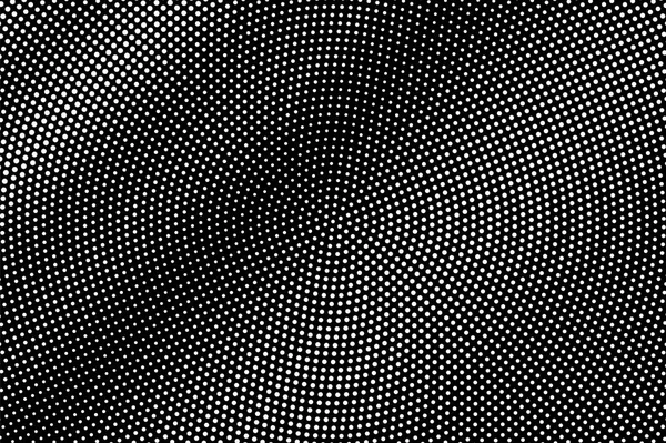 Siyah arka planda beyaz noktalar. Soyut yarım ton vektör dokusu. Antika etkisi için mikro nokta gradyanı. Monokrom yarım ton kaplama. Yüzeyde delik var. Pop sanat tarzı nokta desen kartı