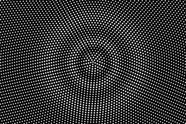 Siyah arka planda beyaz noktalar. Merkezli yarım ton vektör dokusu. Yuvarlak nokta gradyanı. Klasik efekt için tek renk yarım ton örtüsü. Yüzeyde delik var. Pop sanat tarzı nokta desen kartı