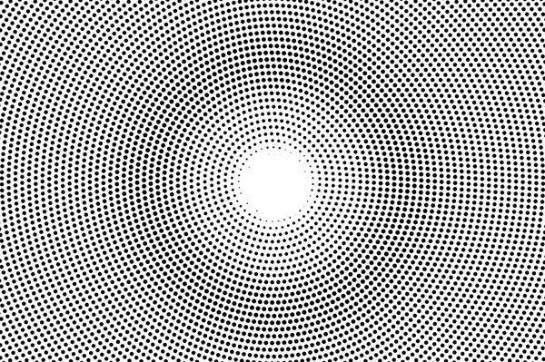 Siyah beyaz yarım ton vektör doku. Sık delikli yüzey. Ortalanmış dotwork gradyan. Arka plan dijital pop sanat. Tek renkli yarı ton kaplaması için vintage etkisi. Siyah mürekkep nokta çizgi film doku