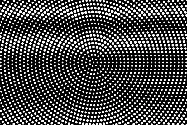 Siyah arka planda beyaz noktalar. Sık yuvarlak yarım ton vektör dokusu. Yatay noktalama gradyanı. Klasik tasarım için tek renkli yarım tonlu üst üste. Yüzeyde delik var. Pop sanat tarzı nokta desen kartı