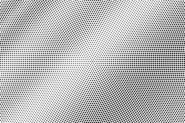 Siyah beyaz yarım ton vektör doku. Yuvarlak delikli yüzey. Çapraz dotwork gradyan. Arka plan dijital pop sanat. Tek renkli yarı ton kaplaması için vintage etkisi. Siyah mürekkep nokta çizgi film doku