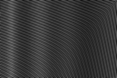 Siyah arka plan üzerine beyaz noktalar. Karanlık pürüzsüz yarım ton vektör doku. Dikey dotwork gradyan. Tek renkli yarı ton kaplaması vintage tasarımı için. Delikli yüzey. Pop sanat tarzı nokta doku kartı