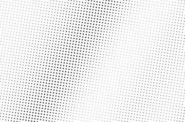 Beyaz arka planda siyah noktalar. Mikro delinmiş yüzey. Soluk yarım ton vektör dokusu. Çapraz nokta gradyanı. Klasik tasarım için tek renkli yarım tonlu üst üste. Pop sanat tarzı nokta desen kartı