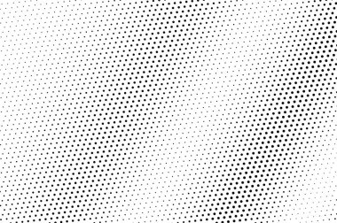 Beyaz arka planda siyah noktalar. Soyut delinmiş yüzey. Mikro yarım ton vektör dokusu. Solmuş nokta gradyanı. Klasik tasarım için tek renkli yarım tonlu üst üste. Pop sanat tarzı nokta desen kartı
