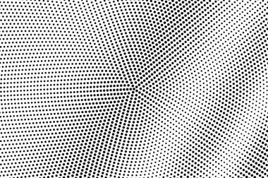 Beyaz arka planda siyah noktalar. Grunge yüzeyi delmiş. Küçük yarım ton vektör dokusu. Çapraz nokta gradyanı. Klasik tasarım için tek renkli yarım tonlu üst üste. Pop sanat tarzı nokta desen kartı