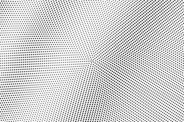 Beyaz arka planda siyah noktalar. Soluk delikli yüzey. Yarım ton vektör doku soluk. Çapraz dotwork gradyan. Tek renkli yarı ton kaplaması vintage tasarımı için. Pop sanat tarzı nokta doku kartı