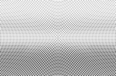 Beyaz arka planda siyah noktalar. Işık delikli yüzey. Yarım ton vektör doku soluk. Yatay dotwork gradyan. Tek renkli yarı ton kaplaması vintage tasarımı için. Pop sanat tarzı nokta doku kartı