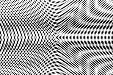 Beyaz arka planda siyah noktalar. Grunge yüzeyi delmiş. Kontrast yarım ton vektör dokusu. Yatay noktalama gradyanı. Klasik tasarım için tek renkli yarım tonlu üst üste. Pop sanat tarzı nokta desen kartı