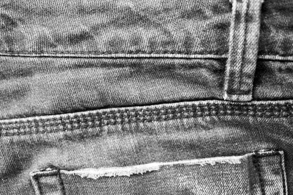 Jeans textura preto e branco fundo — Fotografia de Stock