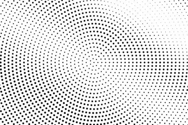 Siyah ve beyaz soyut yarım ton vektör arkaplanı. Nokta dokusunda çapraz eğim. Çember noktalı yarım ton.