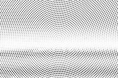Siyah ve beyaz yarı ton vektör arka plan. Kaba nokta lı dokuda yatay degrade. Yuvarlak noktalı yarı ton