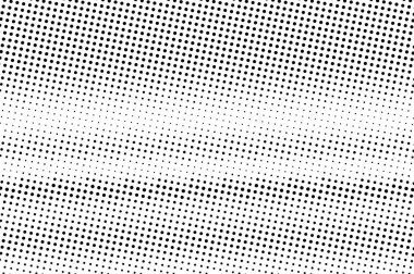 Siyah ve beyaz yarı ton vektör arka plan. Nokta çalışması dokusunda yatay degrade. Kaba noktalı desen