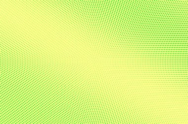 Sarı yeşil yarım ton vektör arkaplan. Mikro yarım ton dokusu. Soluk nokta gradyanı. Canlı noktalı yarım ton