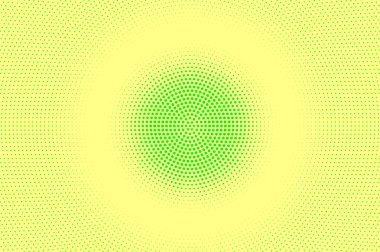 Sarı yeşil yarım ton vektör arkaplan. Ortadaki yarım ton dokusu. Neon nokta gradyanı. Canlı noktalı yarım ton