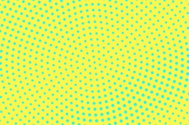 Sarı mavi renk yarım ton vektör arkaplan. Yarım tonluk ince bir doku. Merkezli nokta gradyanı.