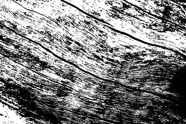 Textura de grieta de madera en blanco y negro. Madera rústica superficie trazado vector de fondo. Tronco de árbol textura natural . — Vector de stock