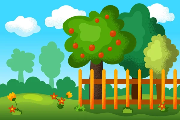 Manzana cayendo de un árbol vector, gráfico vectorial © interactimages