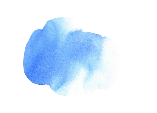 Abstrato mancha azul no fundo branco. Cor azul escuro blot aguarela ilustração. Escova aquarela de tinta molhada — Fotografia de Stock