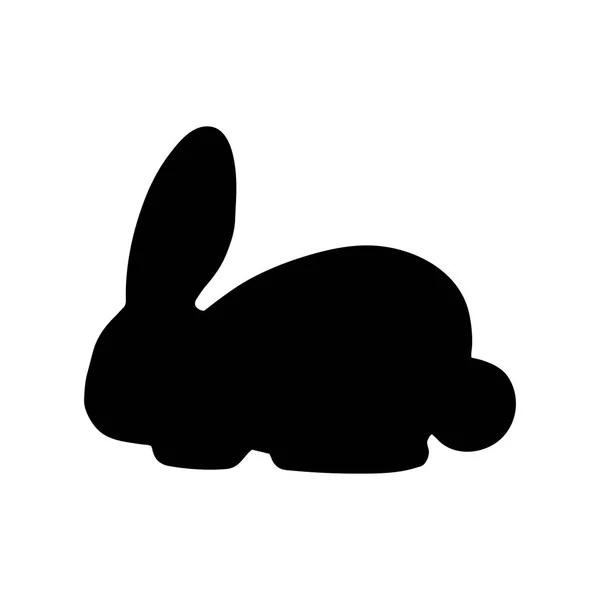 Beyaz arka planda siyah tavşan logo vektör çizimi. Sevimli tavşan ikonu. Çocuk eşyaları ve evcil hayvan dükkanları için şişman tavşan.. — Stok Vektör