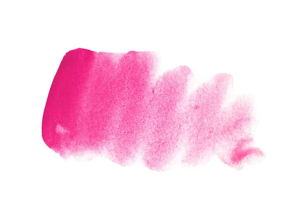 Résumé de la coloration rose sur fond blanc. Illustration à l'aquarelle de la tache rouge magenta. Aquarelle de peinture humide — Photo