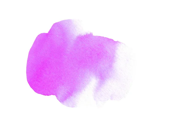 Cor-de-rosa abstrata no fundo branco. Violeta cor blot aguarela ilustração. Escova aquarela de tinta molhada — Fotografia de Stock
