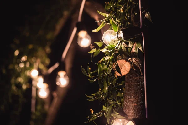 Éléments Décor Mariage Cérémonie Nuit — Photo