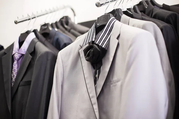 Jackets Hangers Man Clothing Boutique — Stock Photo, Image