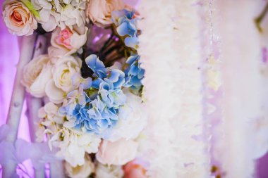 Düğün dekorasyon taze çiçekler. Arka plan