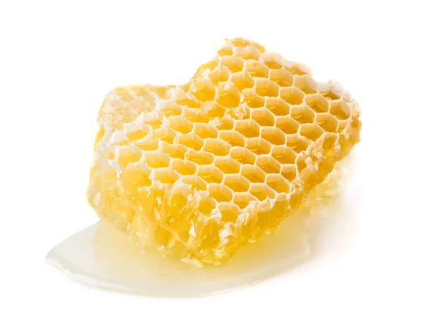 Bienenwaben Isoliert Auf Weißem Hintergrund Gesunde Produkte Nach Bio Konzept — Stockfoto
