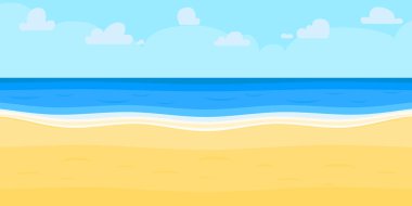 Deniz panorama, plaj vektör arka plan